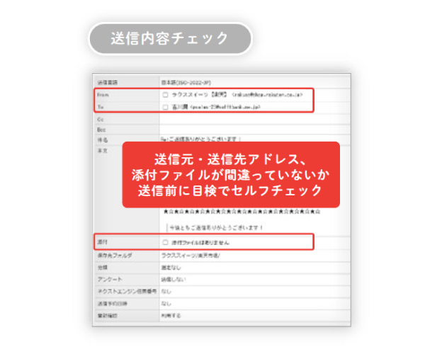 メールディーラーの送信内容チェック機能