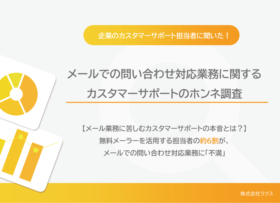 メールでの問い合わせ業務におけるカスタマーサポートのホンネを調査